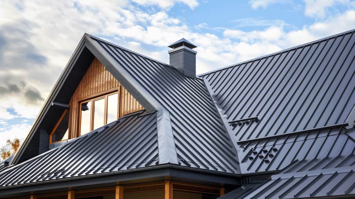 Agora EPDM Kauçuk Çatı – antrasit kenet sistem metal çatıyla kaplanmış müstakil ev